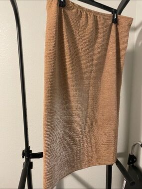 Women's Maxi Skirt in Light Brown - Elegant Textured Design